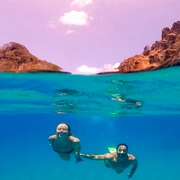 Mergulho livre com fotos subaquáticas